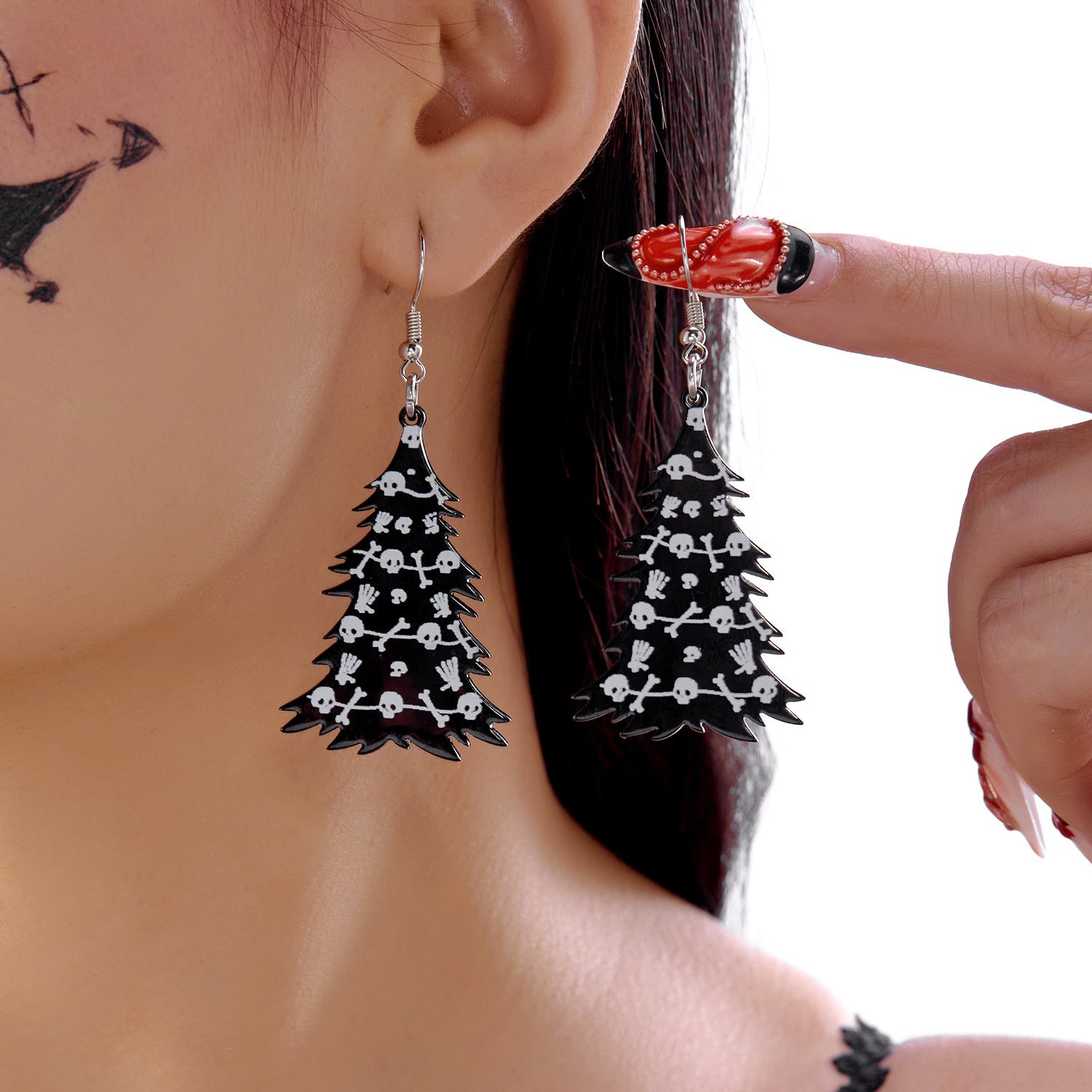 Wholesale  Acrylic Flower Ghost Skull Tree Earrings